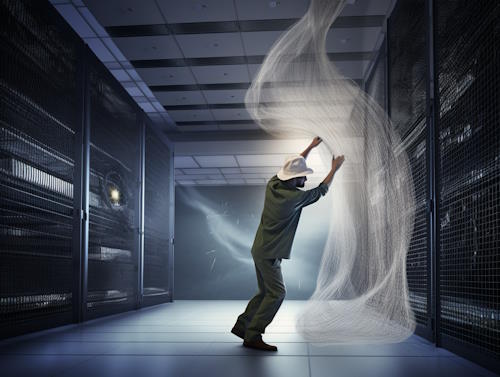 symbol photo - fisherman-in-server-room